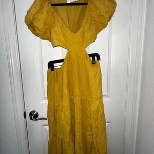 Yellow Mustard Two Piece Dress
